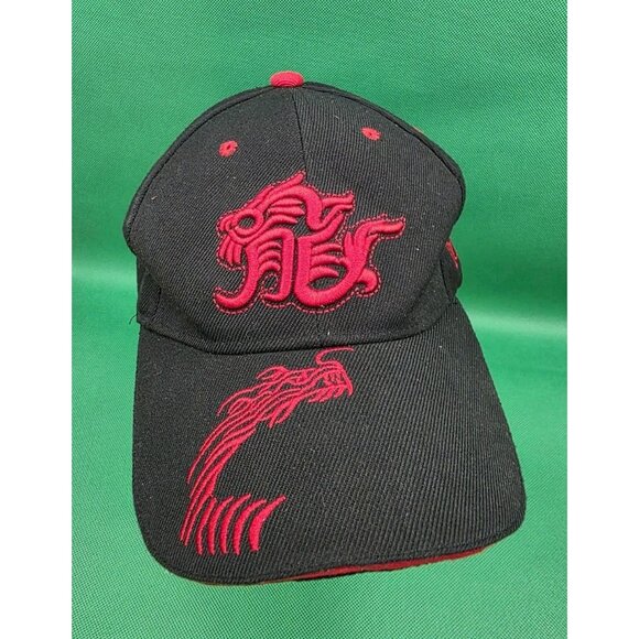 Black Red DRAGON Baseball Cap Japan Hat Fantasy Embroidered Snapback Adjustable - Picture 1 of 8